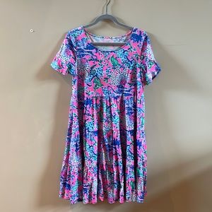 Floral Pink and Blue Women's Dress